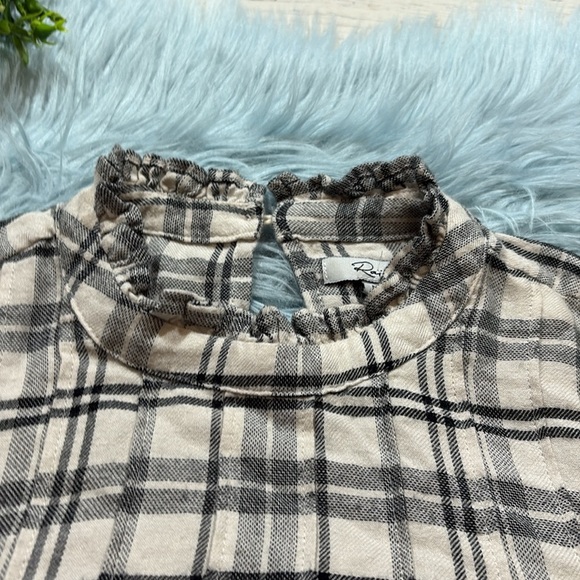 Rails Plaid Ariana Blouse in Ivory Onyx sz M - Picture 3 of 13